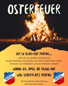 Osterfeuer am 04. April auf dem Sportplatz